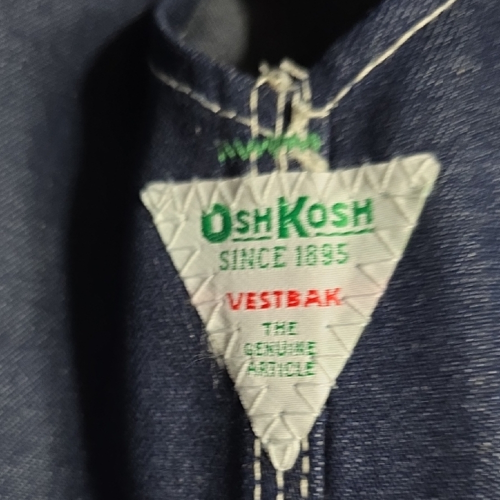 NIP OshKosh Vestbak Bib Overalls - Men’s Size 42x32 - Dark Wash Indigo - Picture 8 of 8